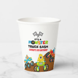 Vasos De Papel Monster Truck cumpleaños