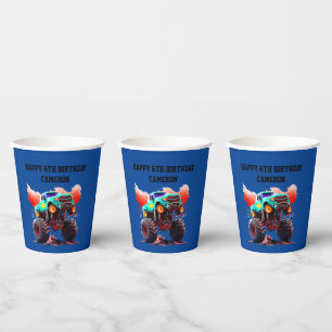 Vasos De Papel Monster Truck Kids Fiesta de cumpleaños
