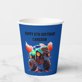 Vasos De Papel Monster Truck Kids Fiesta de cumpleaños