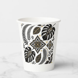 Vasos De Papel Monstera Fern Arte Botánico Minimalista