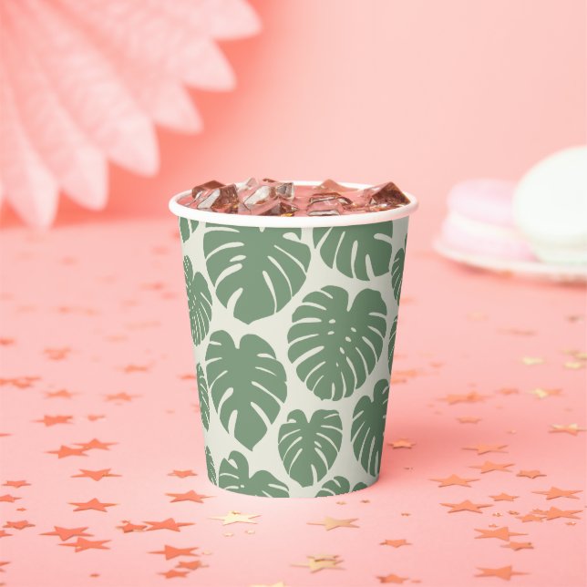 Vasos De Papel Monstera - Verde (in situ)