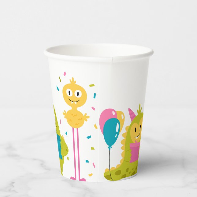 Vasos De Papel Monstruo colorido (Derecha)