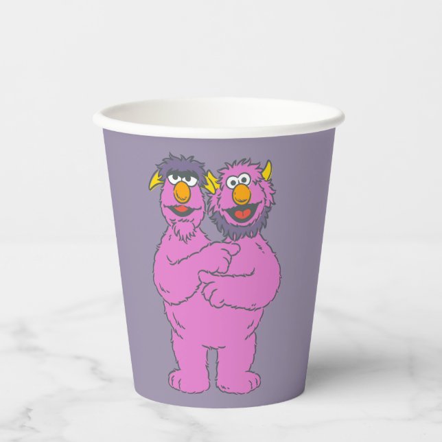 Vasos De Papel Monstruo de dos cabezas de Sesame Street (Anverso)