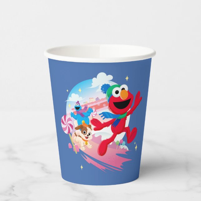 Vasos De Papel Monstruo Elmo, Tango y Cookie | Los mejores Navida (Izquierda)