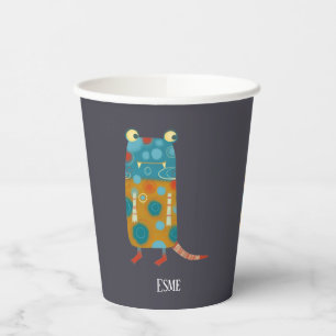 Vasos De Papel Monstruo lindo personalizado