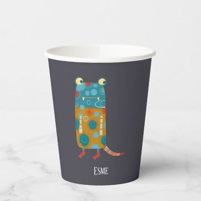 Vasos De Papel Monstruos divertidos (Izquierda)