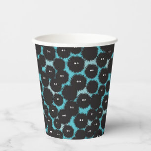 Vasos De Papel Monstruos divertidos negros y esponjosos