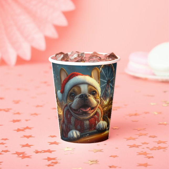Vasos De Papel Montaña Rusa de Perro Boxer de Navidad (in situ)
