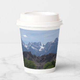 Vasos De Papel Montañas coronadas de nieve de Lone Pine