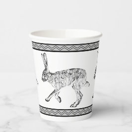 Vasos De Papel Montañas Jackrabbit y Geométricas del Suroeste