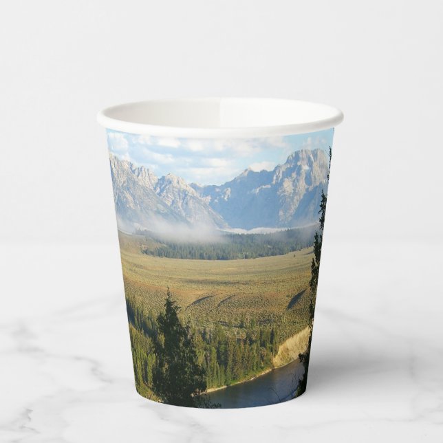 Vasos De Papel Montañas Jackson Hole y río (Izquierda)