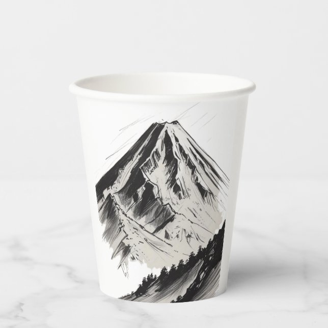 Vasos De Papel Monte Fuji japonés (Anverso)