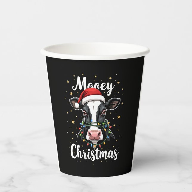 Vasos De Papel Mooey Christmas Santa Christmas Lights Cow Lovers  (Anverso)