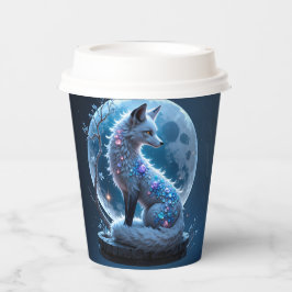Vasos De Papel Moonlit Crystal Fox – Guardian of Silent Dreams. 