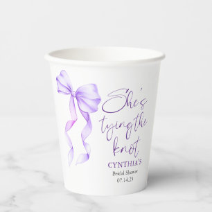 Vasos De Papel Morado está atando la ducha nupcial