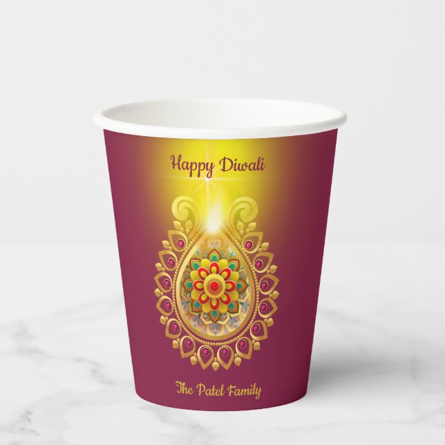 Vasos De Papel Morple Happy Diwali (Anverso)