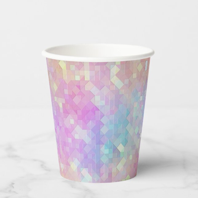 Vasos De Papel mosaico de chispa holo: (Anverso)