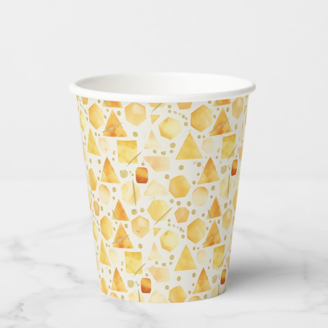 Vasos De Papel Mosaico de Prisma Ámbar (Anverso)