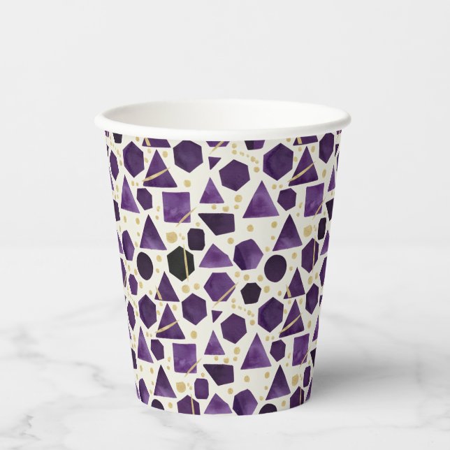 Vasos De Papel Mosaico de Prisma de Amatista (Anverso)