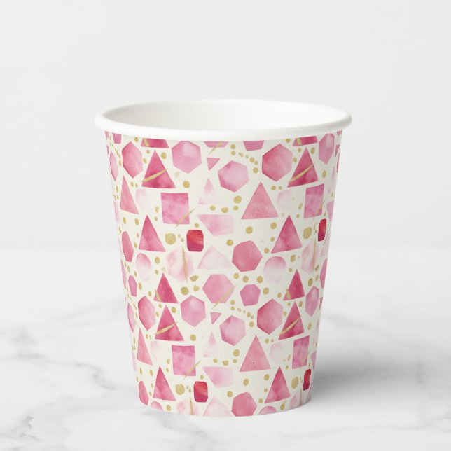 Vasos De Papel Mosaico de Prisma de Cuarzo Rosa (Anverso)