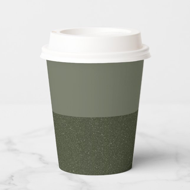 Vasos De Papel Moss Green Textured Personalizado Paper Cup (Reverso )