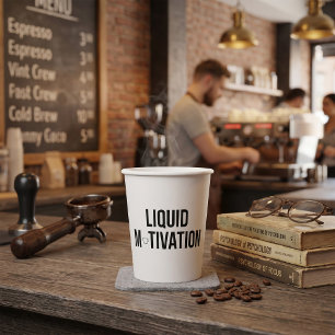 Vasos De Papel Motivación Líquida Adicto Moderno a la Cafeína
