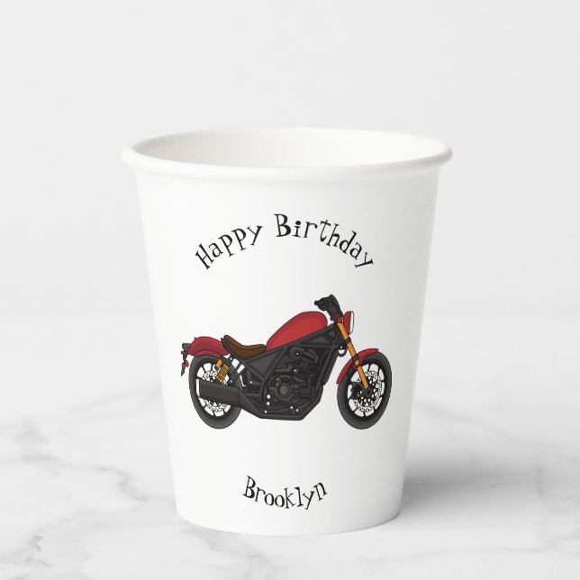 Vasos De Papel motocicleta estilo crucero Guay (Anverso)