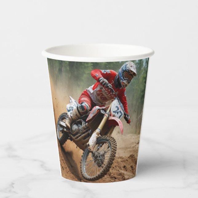 Vasos De Papel Motocross (Anverso)