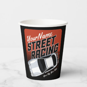 Vasos De Papel Motodeporte de autocar de Carreras callejera perso