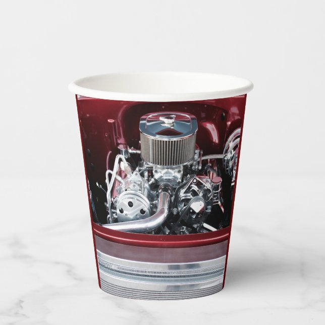 Vasos De Papel Motor de automóvil clásico (Anverso)