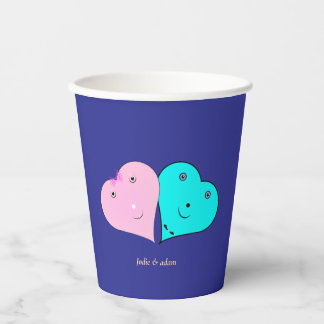 Vasos De Papel mr y mrs corazones Favor Box