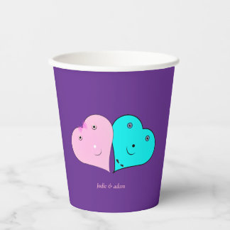 Vasos De Papel mr y mrs corazones Favor Box