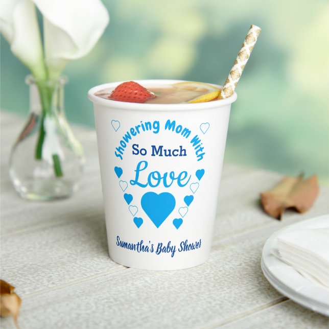 Vasos De Papel Mucho amor Baby Shower (in situ)