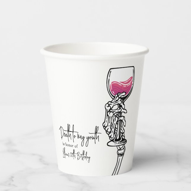 Vasos De Papel Muerte a mi juventud (Anverso)