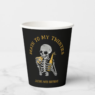Vasos De Papel Muerte al esqueleto de mis 20 años
