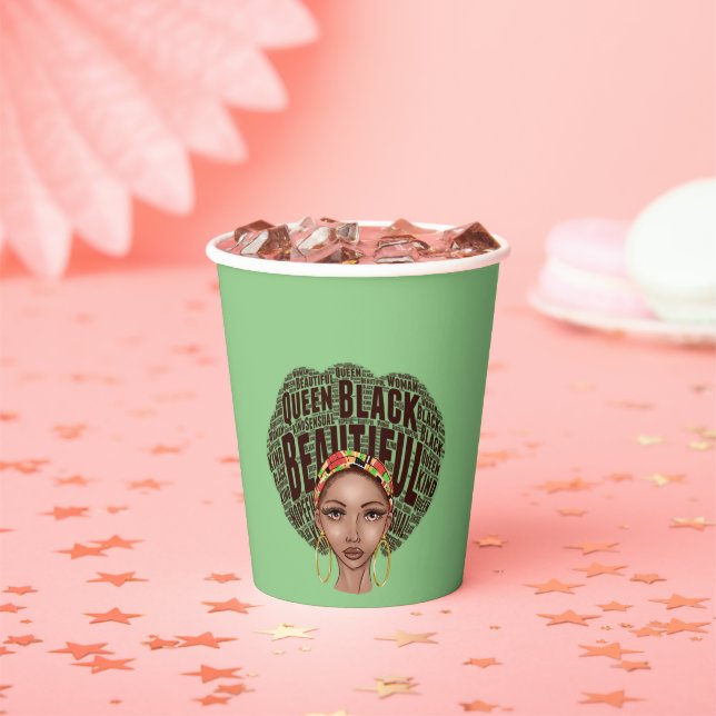 Vasos De Papel Mujer afroamericana (in situ)