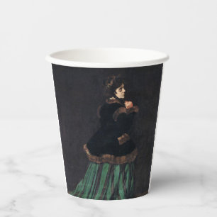 Vasos De Papel Mujer Monet con vestido verde