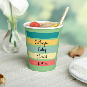 Vasos De Papel Multicolor personalizado Vamos a buscar la playa
