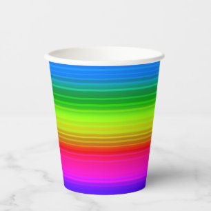 Vasos De Papel Multicolorizado, arco iris