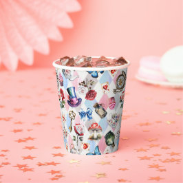 Vasos De Papel Mundo de Ensueño Patrón Victoriano Acuarela Capric