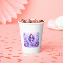 Vasos De Papel Muñeca de Caramelo Sirena Cumpleaños 3