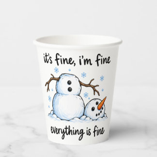 Vasos De Papel Muñeco de nieve derretido divertido humor de invie