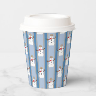 Vasos De Papel Muñeco de Nieve Divertido y Elegante Detective