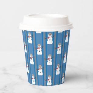 Vasos De Papel Muñeco de Nieve Divertido y Elegante Detective