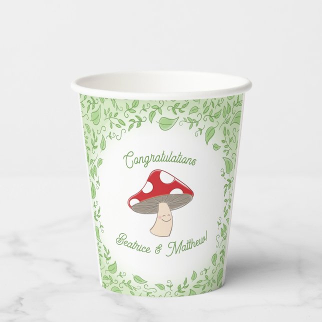 Vasos De Papel Mushroom Baby Shower (Reverso )