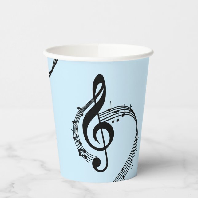 Vasos De Papel Música Climactic G Clef Blue (Izquierda)