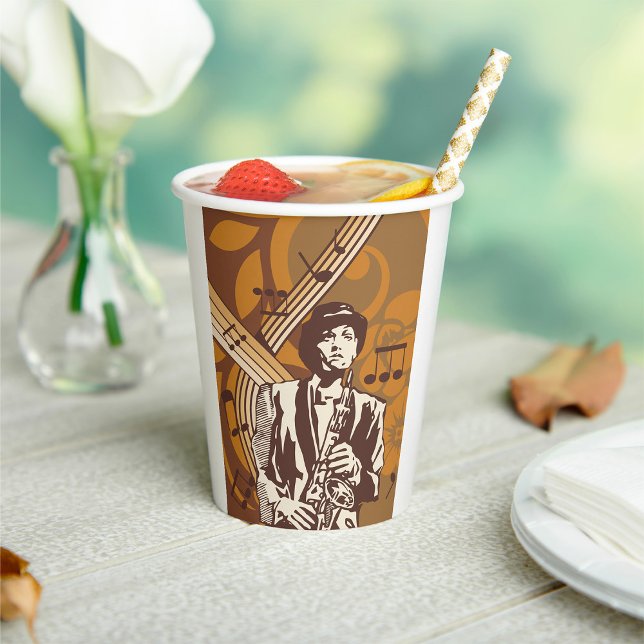 Vasos De Papel Músico de Jazz con Saxofón (Subido por el creador)