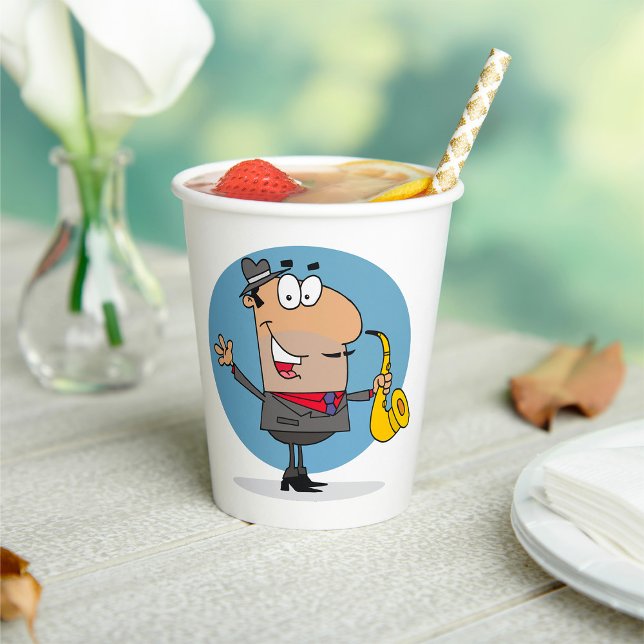 Vasos De Papel Músico de jugador saxofón (Subido por el creador)