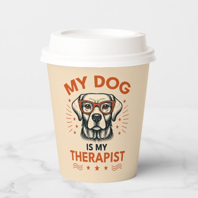 Vasos De Papel My dog is my therapist (Anverso)