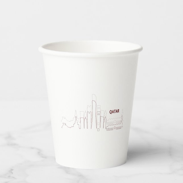Vasos De Papel My Home Qatar – Minimalist Design (Anverso)